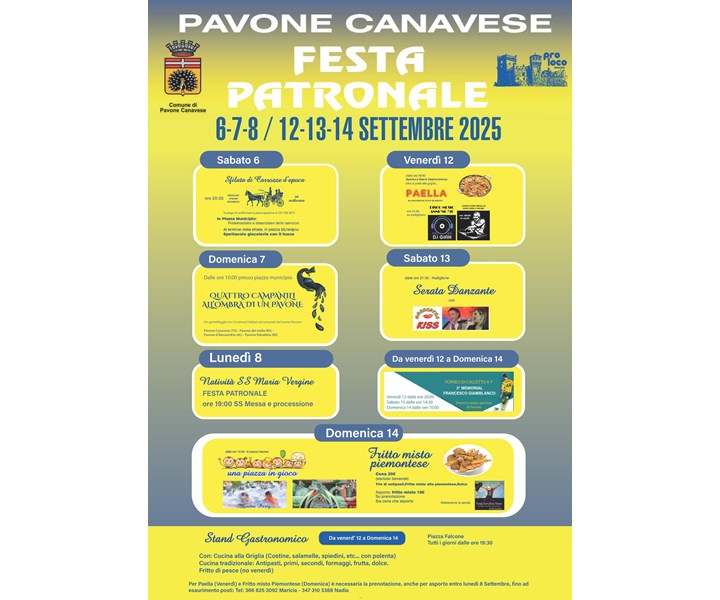 FESTA PATRONALE DI PAVONE CANAVESE